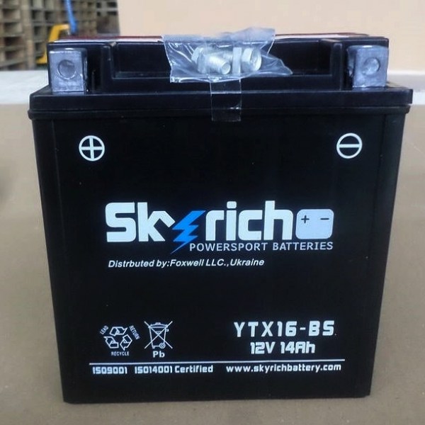 Аккумулятор Skyrich YTX16-BS 12V 14 Ah